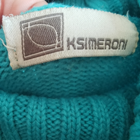 Vintage Ksimeroni Teal Knit Turtleneck - Picture 3 of 5
